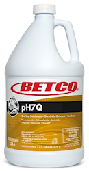 Betco pH7Q Disinfectant Liquid Bottle, Pleasant Lemon Scent, 128 oz., 4/Carton