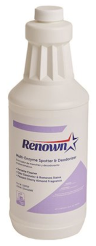 Renown Carpet Spotter & Deodorizer, Multi-Enzyme, Cherry Almond, 32 oz, Case of 12
