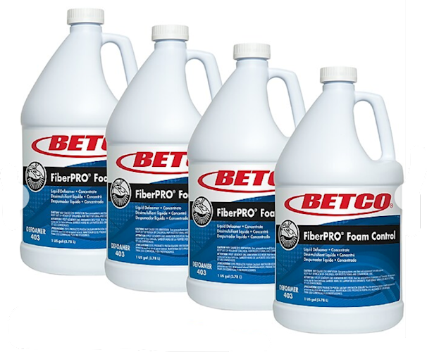 Betco FiberPro Foam Control Liquid Defoamer, Fresh Scent, 1 Gallon, Case of 4