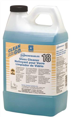 Spartan Biorenewables Glass Cleaner, Waterfall Scent, 2 L, 4/CT