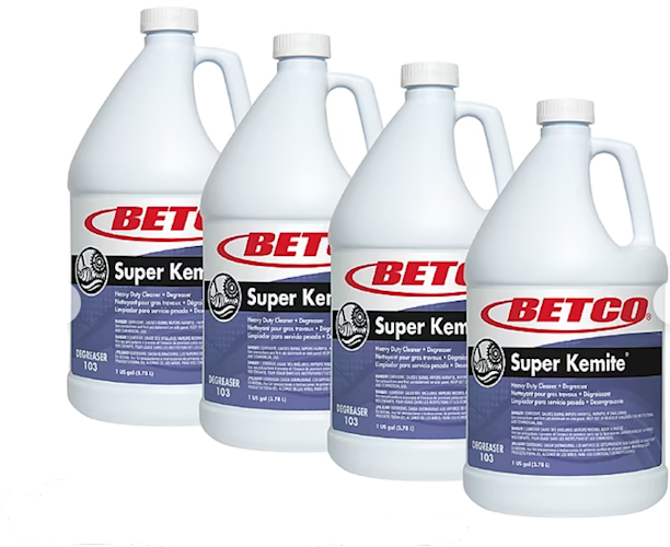 Betco Super Kemite Cleaner / Degreaser, Heavy Duty, Cherry Scent, 1 GALLON, 4/CT