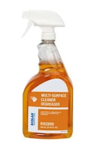 Ecolab Cleaner, Degreaser, Multi-Surface, Orange Scent, 32 OZ, 6/CT