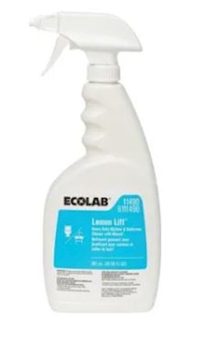 Ecolab Degreaser, Lemon Lift, Heavy Duty, Kitchen and Bathroom Cleaner with Bleach, 20 OZ, 12/CT