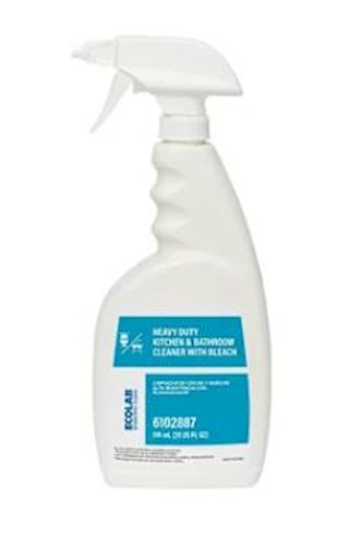 Ecolab Degreaser, Scientific Clean, Heavy Duty, Kitchen and Bathroom Cleaner with Bleach, 20 OZ, 12/CT