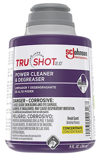SC Johnson Degreaser, TruShot 2.0 Power Cleaner, Clean Fresh Scent, 9 OZ, 4/CT