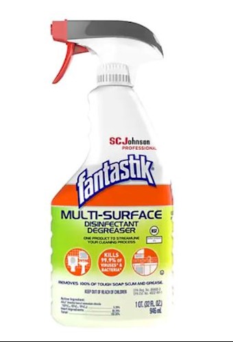 SC Johnson Degreaser / Disinfectant, Fantastik Multi-Surface, 32 OZ., Trigger Sprayer