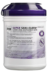 PDI Disinfecting Wipes, Canister, Large Fabric Wipes, White, 160/Canister, 12 Cans/CT