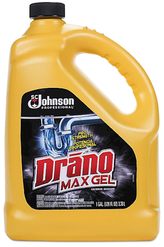 SC Johnson Drain Cleaner, Drano Max Gel Clog Remover, Bleach Scent, 1 GALLON, 4/CT
