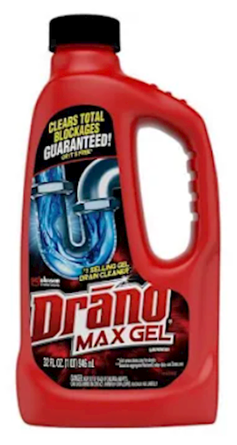 SC Johnson Drain Maintainer, Clog Remover, Drano Pro Strength Max Gel, 32 OZ, 12/CT