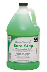Spartan Floor Cleaner, Enzyme, SparClean Sure Step, Clean Scent, 1 GALLON, 4/CT
