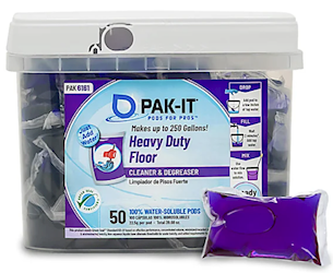 Pak-It Floor Cleaner, Neutral, for Auto Scrubbers, Ocean Fresh, Purple, 50/CT
