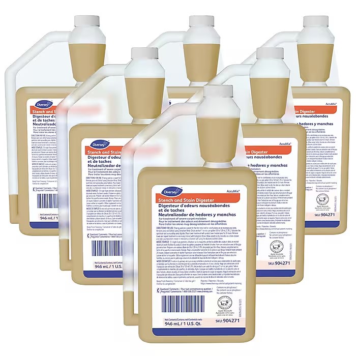 Diversey Spotter, Stain & Odor Remover, Carpet, Liquid, Accumix, 32 OZ, 6/CT