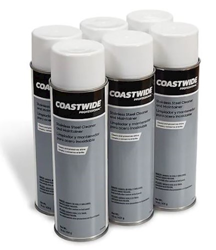 Coastwide Professional Stainless Steel Cleaner and Maintainer, Fresh & Clean Scent, 16 OZ, 6/CT