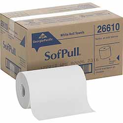 Georgia Pacific Pacific Blue Hardwound Paper Towels, 1-Ply, 400 ft per Roll, 6 Rolls per Case