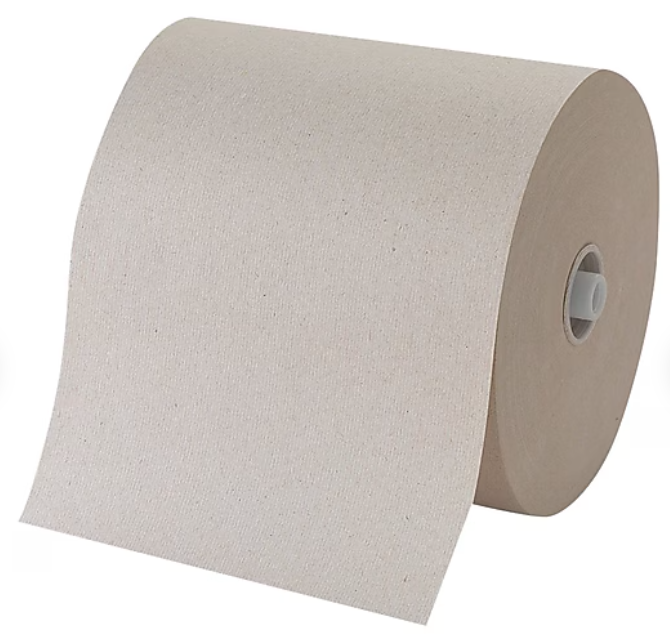 Georgia Pacific Hardwound Paper Towels, 1-Ply, 8 inch High-Capacity, Recycled, Brown, 1150 ft per Roll, 6 Rolls per Case