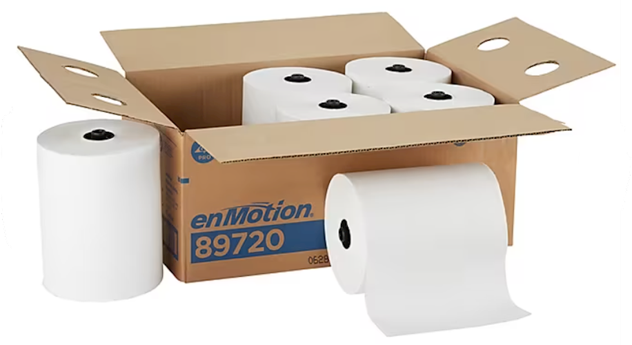 enMotion Hardwound Paper Towels, 1-Ply, 550 ft per Roll, 6 Rolls per Case