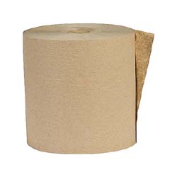 Eco Green Hardwound Paper Towels, Natural, 1-Ply, 8 inch, 350 ft per Roll, 6 Rolls per Case