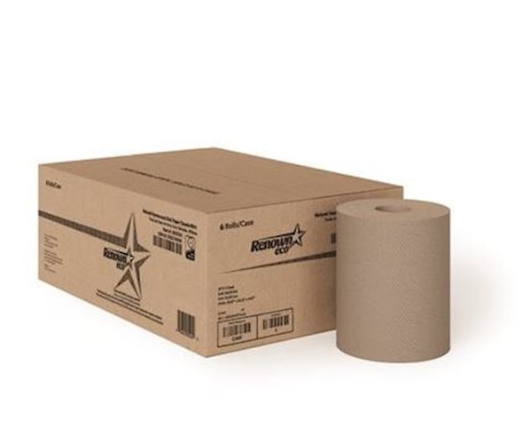 Renown Hardwound Paper Towels, Natural, 800 ft per Roll, 6 Rolls per Case
