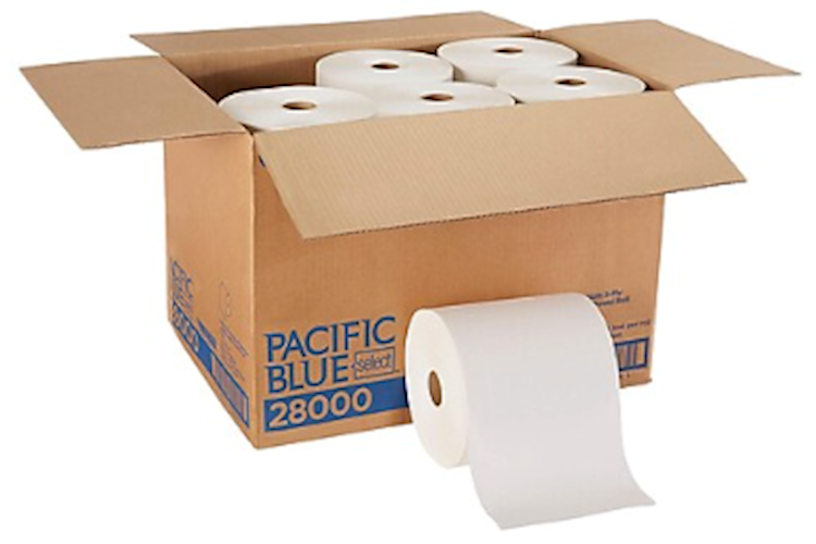 Georgia Pacific Pacific Blue Hardwound Paper Towels, 2-Ply, 350 ft per Roll, 12 Rolls per Case