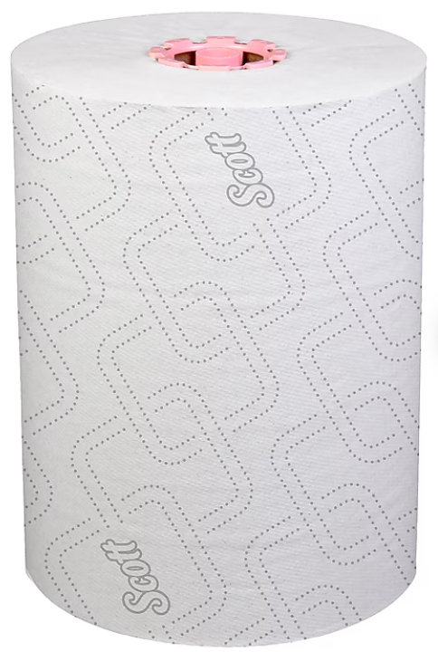 Scott Recycled Hardwound Paper Towels, White, 1-Ply, 580 ft per Roll, 6 Rolls per Case
