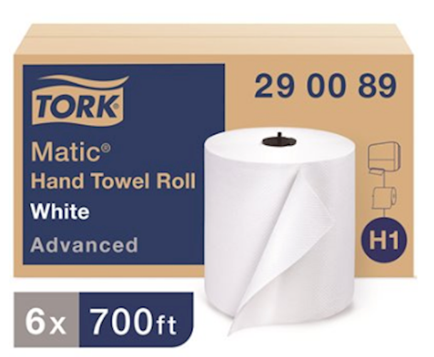 Tork Advanced Hardwound Paper Towels, White, 884 Sheets per Roll, 6 Rolls per Case