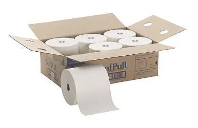 Georgia Pacific SofPull Hardwound Paper Towels, White, 1-Ply, 6 Rolls per Case