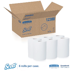 Scott Slimroll Hardwound Paper Towels, High Capacity, 250 ft per Roll, 6 Rolls per Case