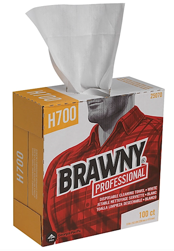 Brawny Professional Heavy Duty Multifold Paper Towels, White, 1-Ply, 100 Sheets/CT
