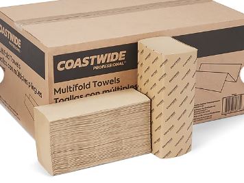 Coastwide Professional Multifold Paper Towels, Natural, 250 Sheets/Pack, 16 Packs/Case