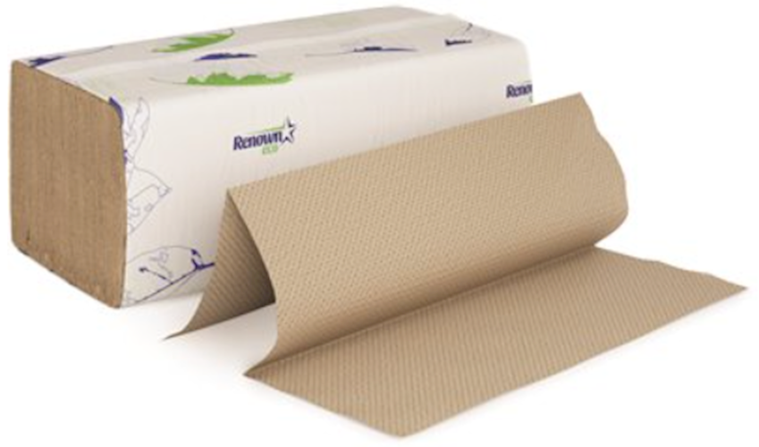 Renown Eco Multifold Paper Towels, Natural, 9.125 x 9.5 Inches, 250/Pack, 4000/Case