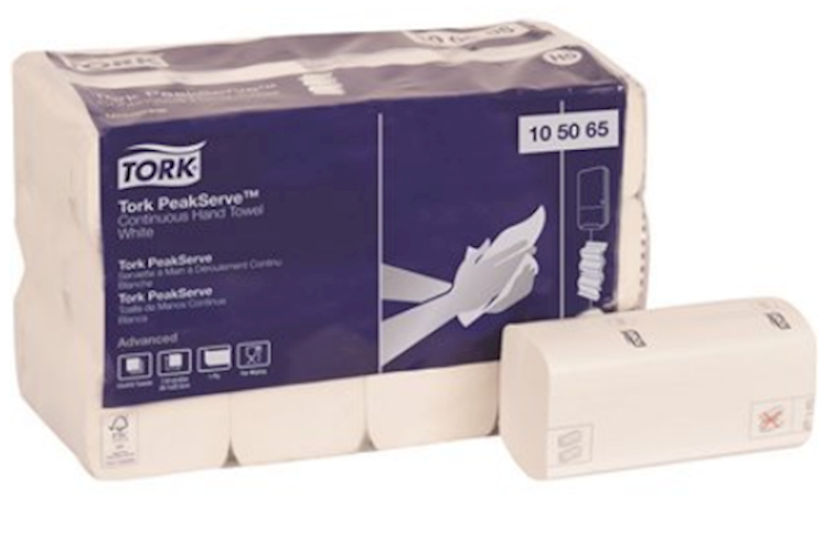 Tork Advanced PeakServe Multifold Paper Towels, White, 410 Sheets/Pack, 12 Packs/Case