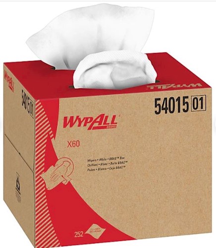 WypAll X60 Center Pull Cloth Wipes, White, 1-Ply, 252 Towels/Box