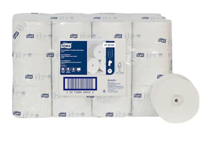 Tork Coreless Toilet Tissue, 2-Ply, 250 ft per Roll, 36 Rolls per Case