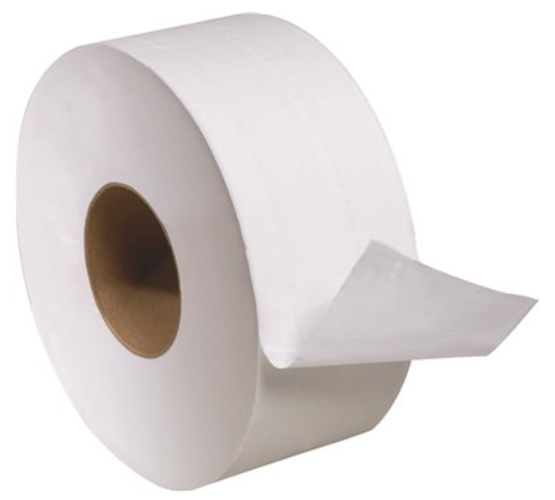 Tork Jumbo Toilet Tissue, White, 2-Ply, 1000 ft per Roll, 12 Rolls per Case