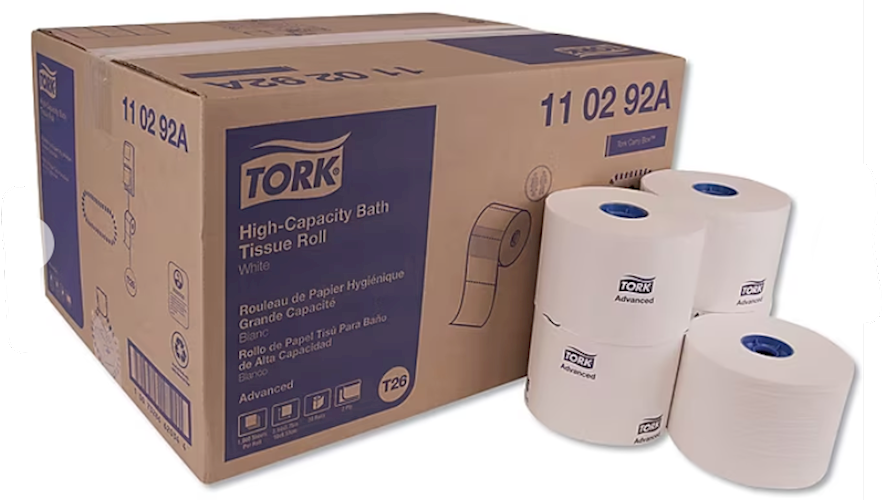 Tork Advanced Jumbo Toilet Tissue, White, 2-Ply, 36 Rolls per Case