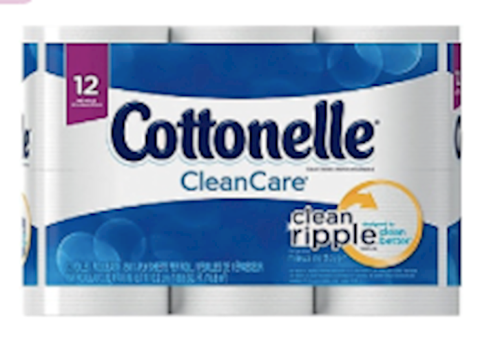 Cottonelle CleanCare 1-Ply Toilet Tissue, White, 150 Sheets per Roll, 12 Rolls per Pack