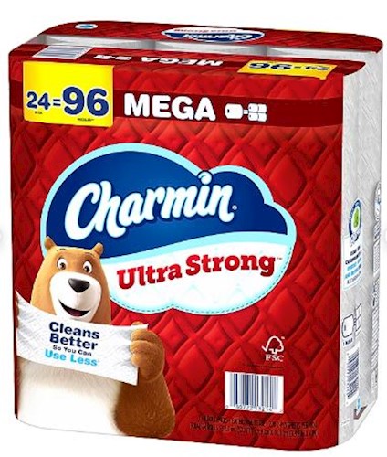 Charmin Ultra Strong Mega Rolls Toilet Tissue, 220 Sheets per Roll, 24 Rolls per Case