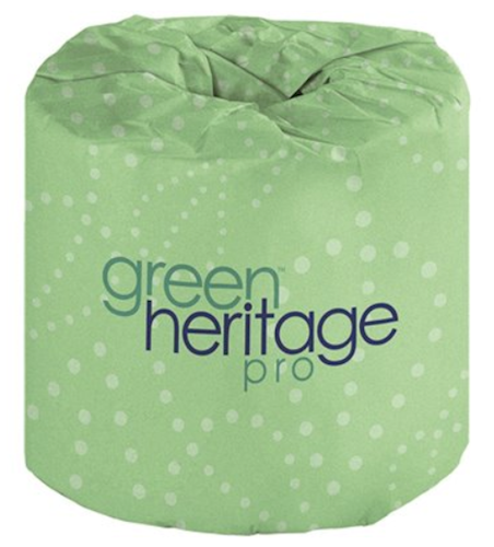 Green Heritage 2-Ply Toilet Tissue, Standard Rolls, 400 Sheets per Roll, 96 Rolls per Case