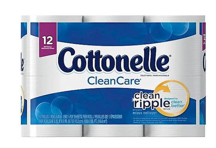 Kleenex Cottonelle CleanCare 1-Ply Toilet Tissue, White, 150 Sheets per Roll, 48 Rolls per Pack