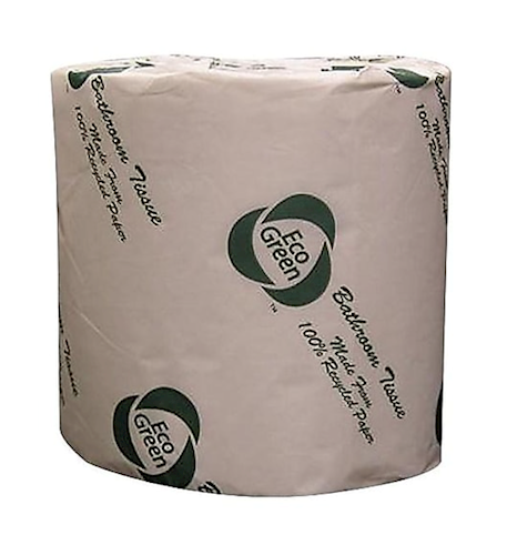 Eco Green 2-Ply Toilet Tissue, White, 550 Sheets per Roll, 80 Rolls per Case