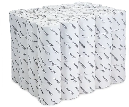Coastwide Professional Recycled 2-Ply Toilet Tissue, Standard, White, 550 Sheets per Roll, 80 Rolls per Case