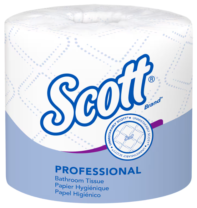Scott Recycled 2-Ply Toilet Tissue, Standard Rolls, White, 550 Sheets per Roll, 80 Rolls per Case