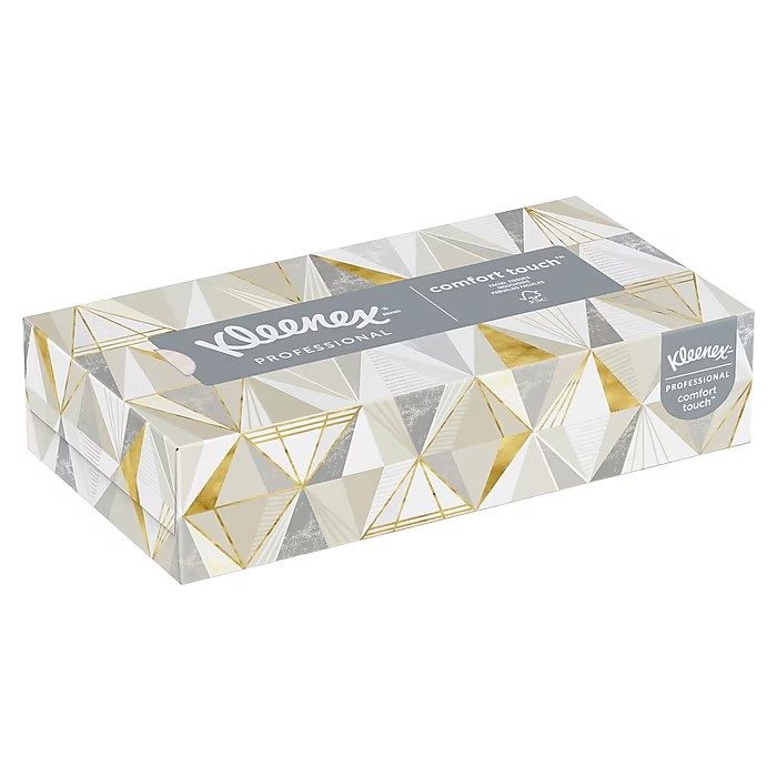 Kleenex Flat Box Facial Tissues, 2-Ply, White, 125 Sheets per Box, 48 Boxes per Case