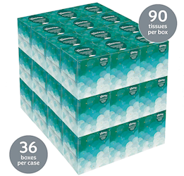 Kleenex Cube Facial Tissues, 2-Ply, 90 Sheets per Box, 36 Boxes per Case