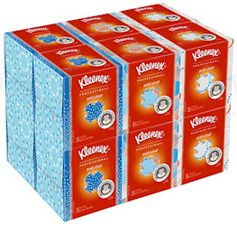 Kleenex Cube Antiviral Facial Tissues, 3-Ply, White, 55 Sheets per Box, 12 per Case