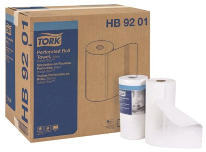 Tork 2-Ply White Perforated Kitchen Roll Paper Towels, 120 Sheets per Roll, 30 Rolls per Case