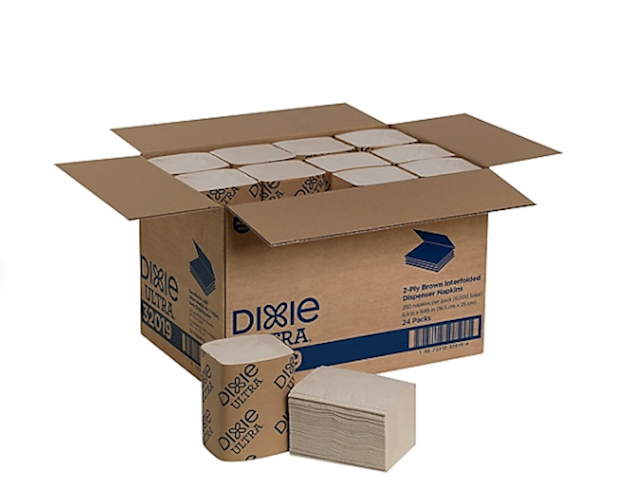 Dixie Ultra 2-Ply Brown Dispenser Napkins, 250/Pack, 24 Packs/Case