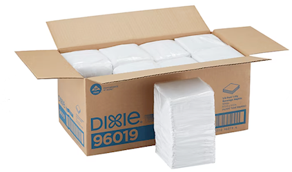 GP Pro Dixie 1-Ply White 1/4 Fold Beverage Napkins, 500/Pack, 8 Packs/Case