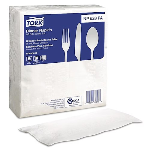 Tork Advanced 2-Ply Soft Dinner Napkins, 100/Pack, 28 Packs/Case