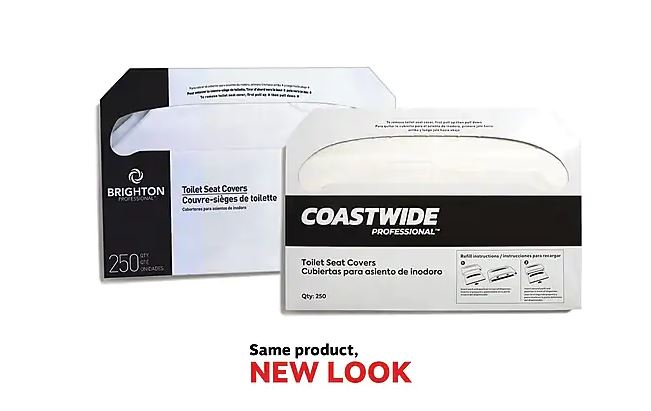 Coastwide Professional Universal Fit Toilet Seat Covers, 2500/Case